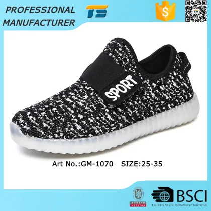 Flyknit Led Children Running Shoes Lighted Sneakers