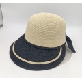 Fashional finer paper briad with printed cloth hat