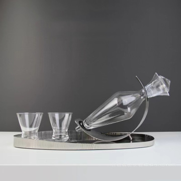 Factory Wholesale Modern Luxury Crystal Glass Decanter and Two Cups Set