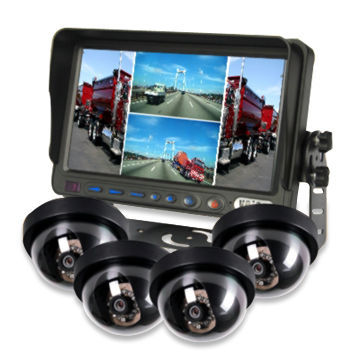 CCTV Camera Kit with 7-inch Quad View Monitor and Four CCTV CCD Dome Cameras