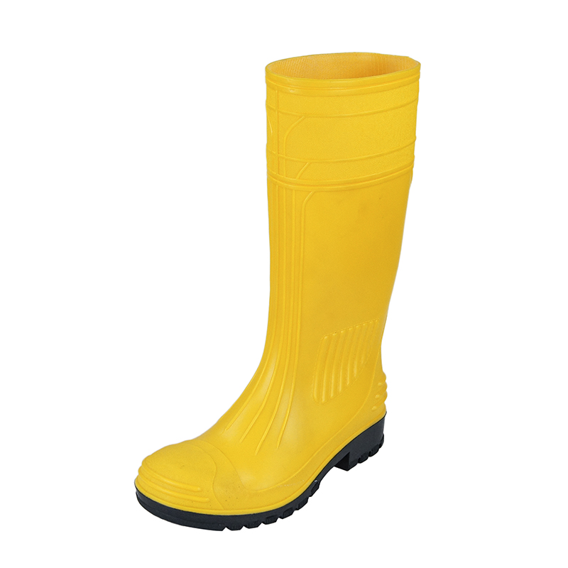Anti-acid PVC safety rain boots with steel toe