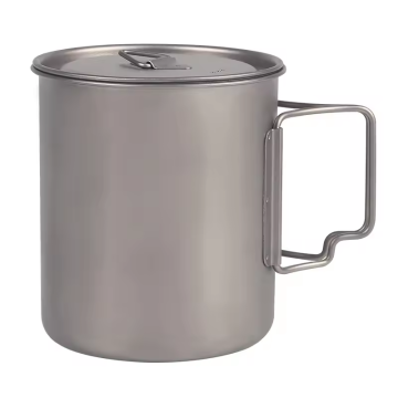 Ultralight Titanium Canejada 420ml 500ml Dobrama alça para acampar e viajar