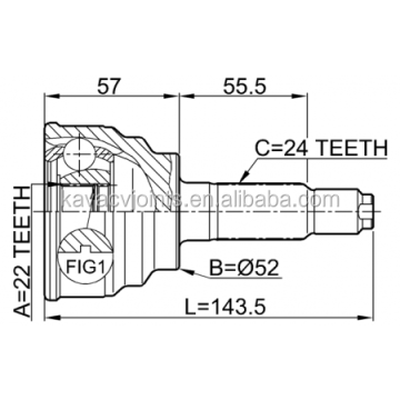 MA-001 Outer CV-Gelenk 22x52x24 für japanische Autos