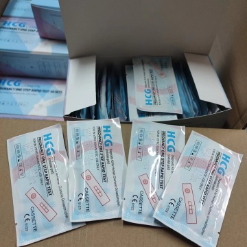 HCG Cassette Rapid Test Kit yang Dijual Ekspor dalam Ukuran 2.5 3.0 4,0 mm dengan USA FDA menyetujui