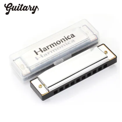 Factory Custom Metal Musical Instrument 10 Holes Blues Harp Harmonica for Kids