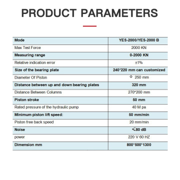 2000 KN Macchina per prove di compressione del calcestruzzo
