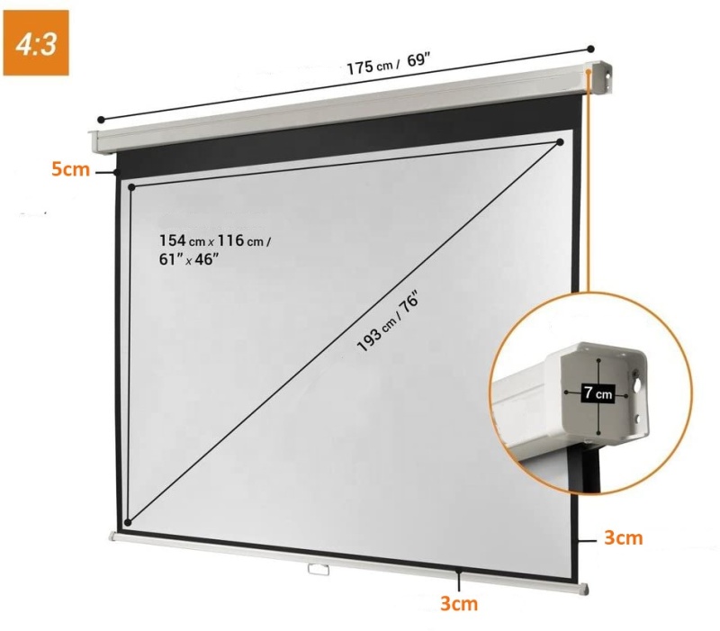 Matte white fabric ceiling hanging projection screen