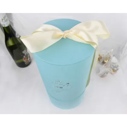 Custom Silver Logo Wine Bottle Velvet Paper Tube