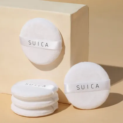 Pinkz Velour Cosmetics Loose Powder Puff Custom Round Blender Beauty Setting Powder Puff Replacement