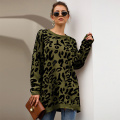 Long Sweaters von Women's Casual Leoparden Druck