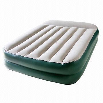 Inflatable Flocked Airbed 2 Layer, Made of 0.45mm Heavy Duty Flocked PVC Material