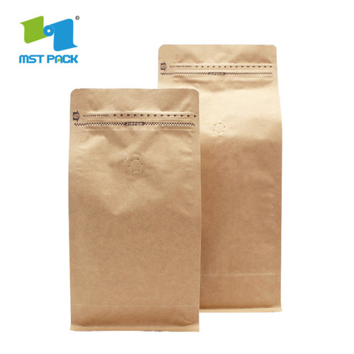 Wholesale Customized Flat Bottom Valve Ziplock Coffee Bag