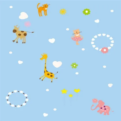decoration wallpaper/wall stickers for kids redroom/cartoon animals wall stickers