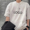 Camiseta de algodão com logotipo personalizado em grandes dimensões