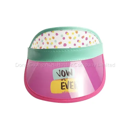 PVC Plastic Custom Allover Printing Kids Visor Sun Hat