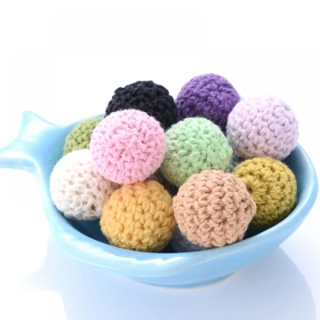 DIY Wooden Teething Knitting Beads - Handmade Wooden Crochet Beads Jewelry