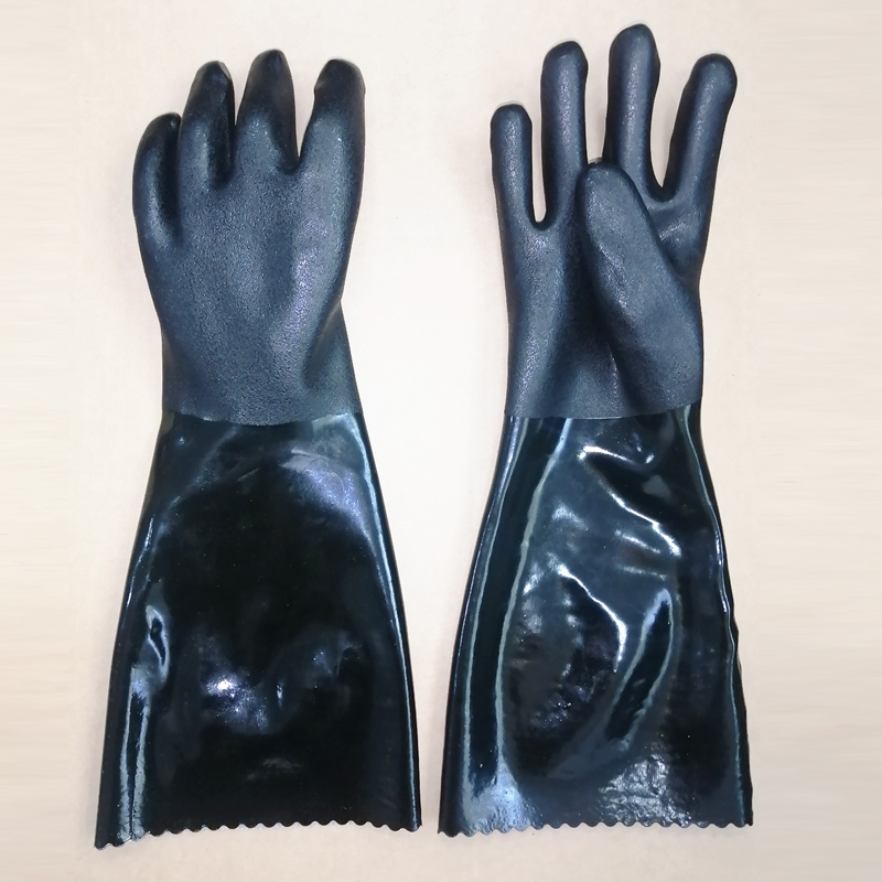 35cm black pvc work gloves