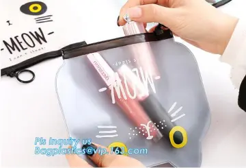 plastic zipper bag with hang holes & slider, vinyl frosted pvc gusset side cosmetic bag with slider zipper, waterproof vinyl cle