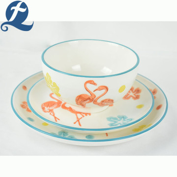 Custom printed design delicate decal ceramic plate