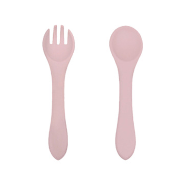 Set lingura si furculita din silicon pentru intarcare bebelusi