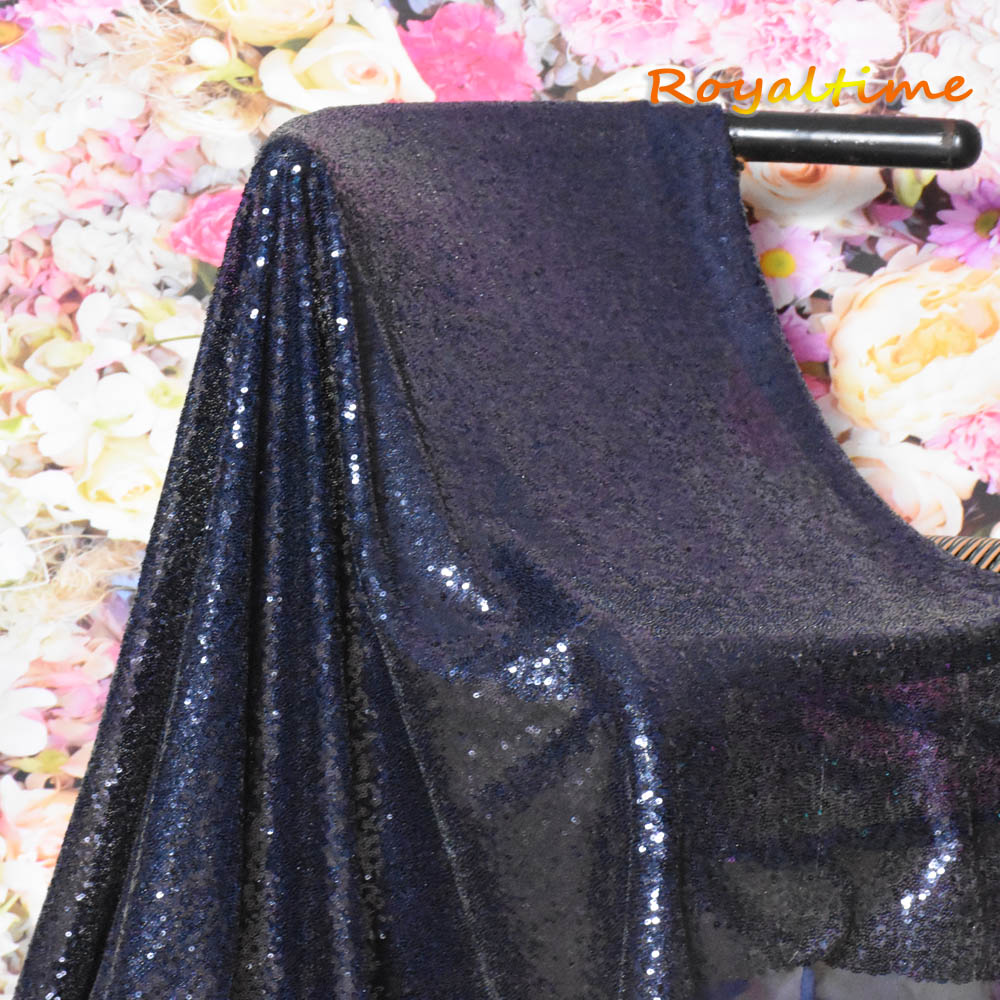 Royal Time-Rose gold/navy blue/Red/Pink/Black 4FT(125cm)width sequin fabric material by half yard for dress/shoes/wedding/party