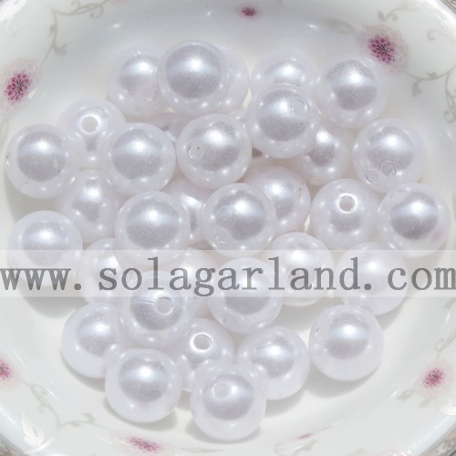 Venta al por mayor de perlas de acrílico de imitación redondas, espaciador redondo, abalorios sueltos, joyería DIY