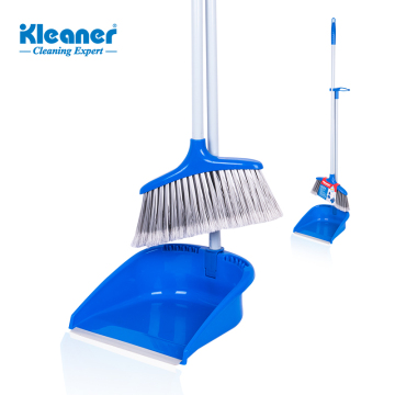 Kleaner Broom and Dustpan Set with Long Handle - Folding Design for Home