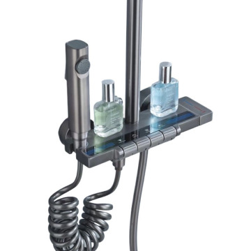 Wall-Mounted Shower Faucet Set: Complete Shower System with Valve, Rainhead, and Bidet Sprayer