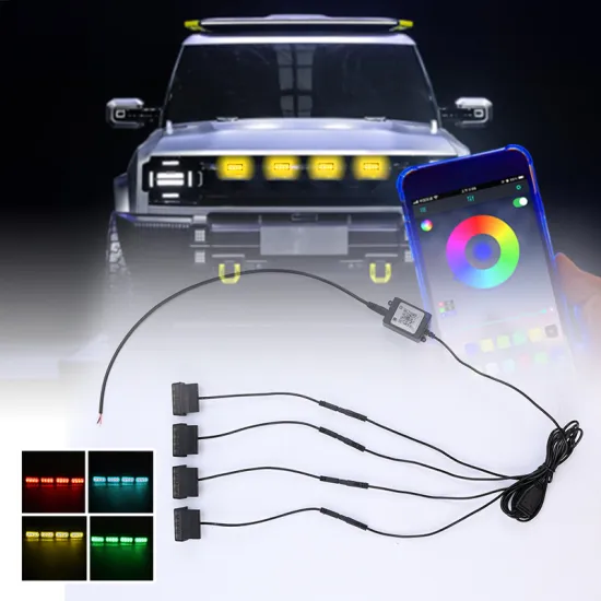 RGB Grille Light - Universal Front Grill LED Day Running Light with App Control for Off Road SUV