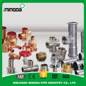 MD floor heart pipe brass parts copper pipe press fitting tube connector brass barb hose fitting brass compression pipe fitting
