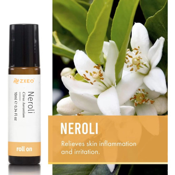 Rótulo privada 100% NEROLI NEROLI PERFUMO DE ÓLEO ESTENCIAL Roll-on 10ml para estresse e dor na pele