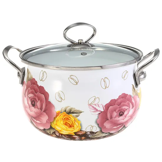 24cm High Quality FDA LFGB Classical Vintage Cookware Soup Pot Enamel Casserole Pot