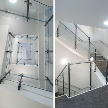 Accessori hardware per balconi con ringhiere in vetro per paesaggi fluviali