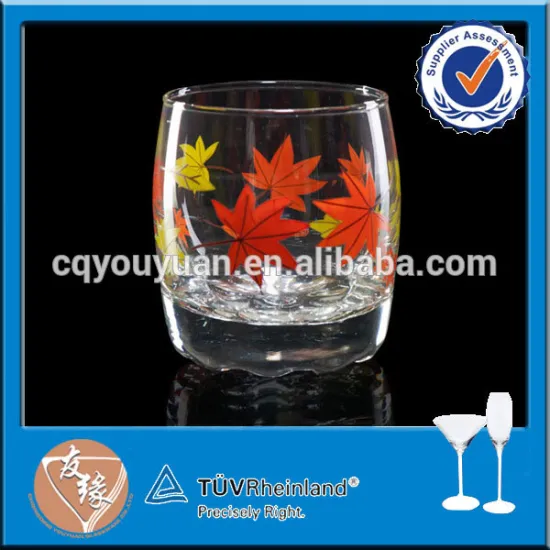 Cheap 200ml size wholesale water glass with printing