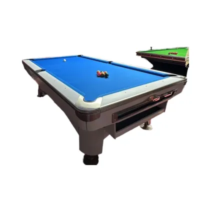 Nine Ball Table with Solid Wood Legs and Jiujiang Stone