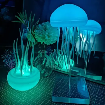 Lámpara de escritorio de medusas moderna con función de luz nocturna LED