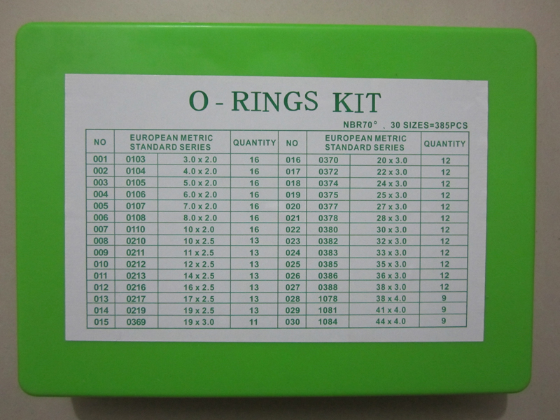 European Metric Standard Series O Rings Kit Nbr70 385pcs