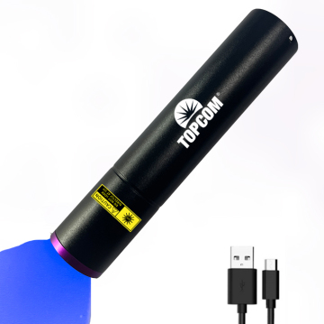 Topcom 365nm LED UV Lampe de poche: un outil multifonctionnel pour détecter l'urine pour animaux de compagnie, l'argent et plus