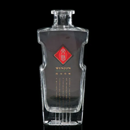 Unique Design Mexican Glassware Square 550ML Glass Spirit Bottle