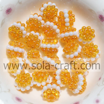 10MM Fantastic Plastic Crystal Sandwich Beerenperlen Orange Farbe