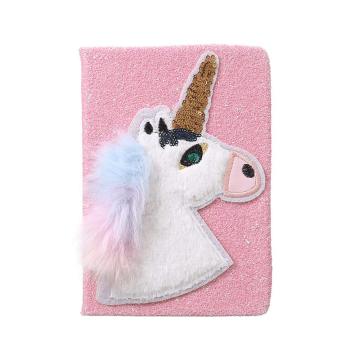 UNICORN FLUFFY SEQUINS NOTEBOOK-0