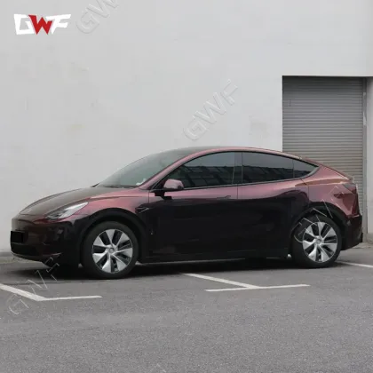 Flowing Black Charming Red Car Protection Film