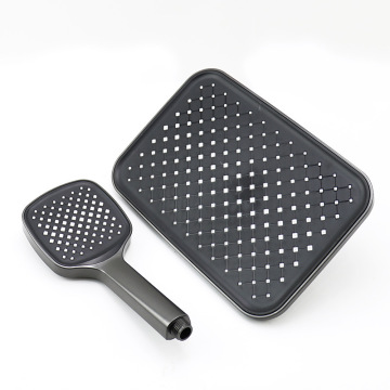 High Pressure ABS Plastic Wall Mount Shower Head with Rainfall and Hand Spray - Chrome Finish