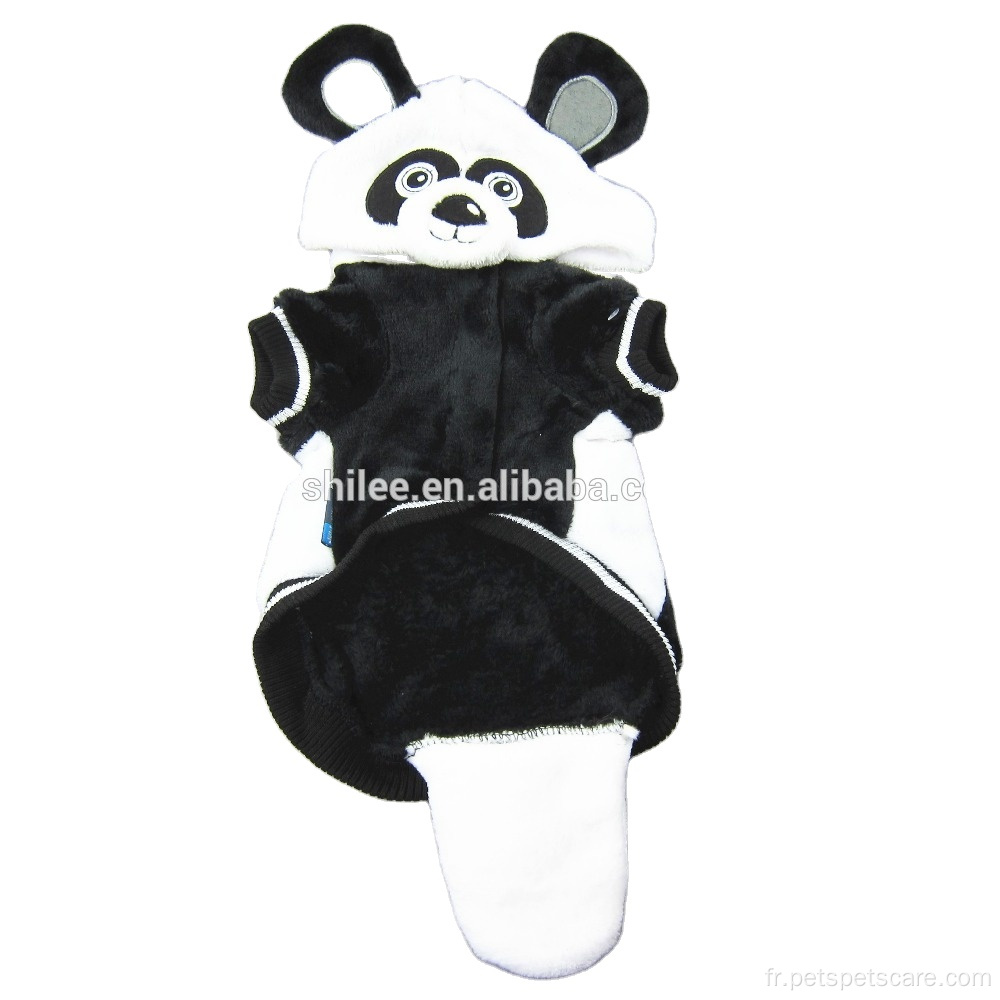 Manteau de panda d'hiver pour animaux de compagnie