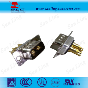 2pin male 2w2 D-SUB Connector straight power cord connector type