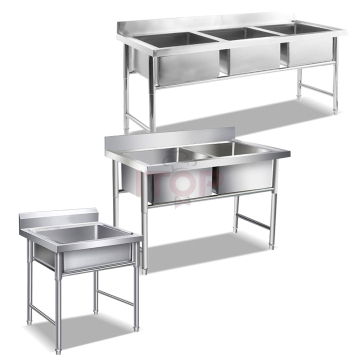 Stainless Steel Single-Slot Scrubbing Sink for Commercial Kitchens