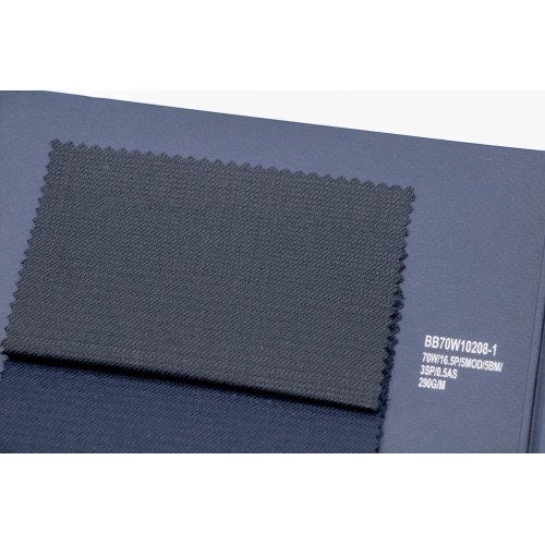 Black Boucle Machine Washable Wool Fabric