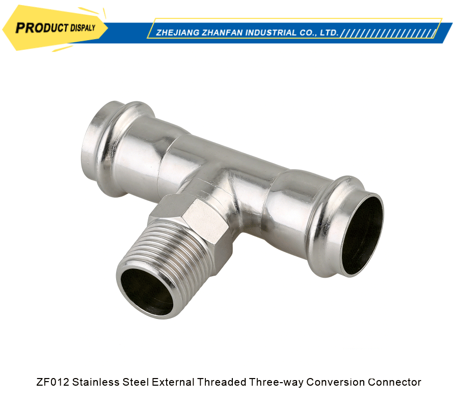 stainless steel external thread tee fitting