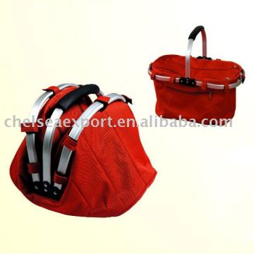 outdoor cooler bag with basket