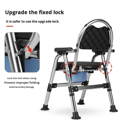 Elderly Support Toilet Chair with Anti Slip Cushion